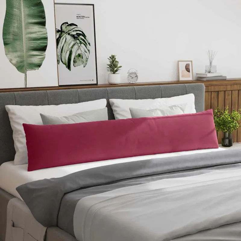 Sofa Pagalvės 2 pcs Vyno raudona 200 x 40 cm Kordūrinis audinys