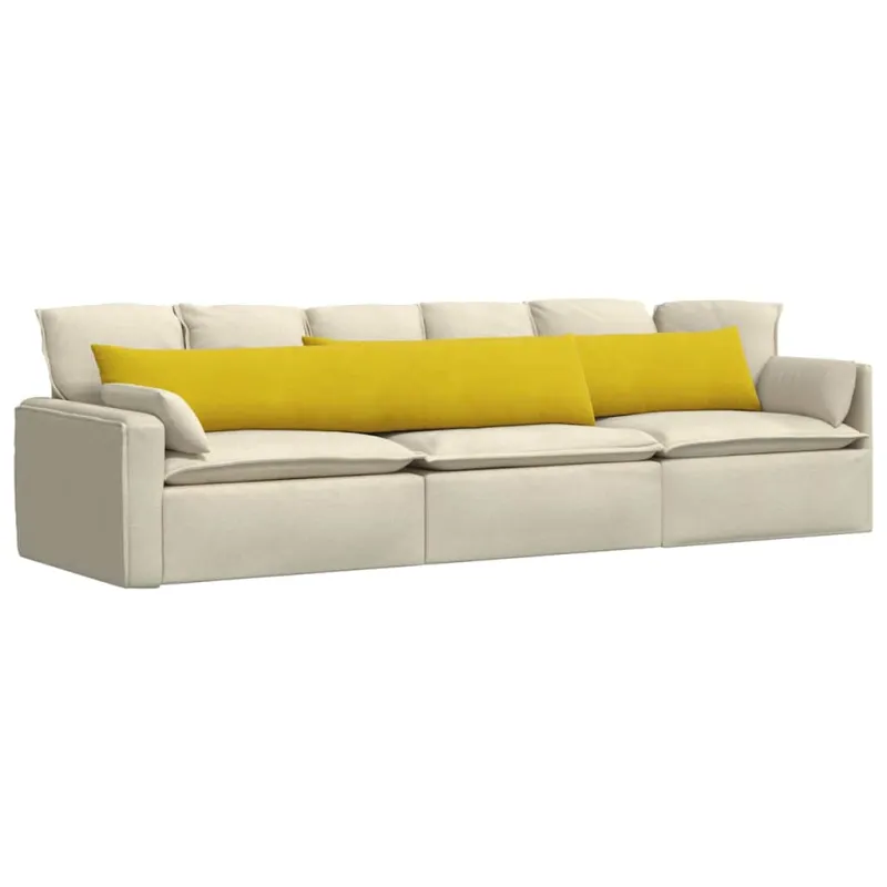 Sofa Pagalvės 2 pcs Geltona 200 x 40 cm Kordūrinis audinys