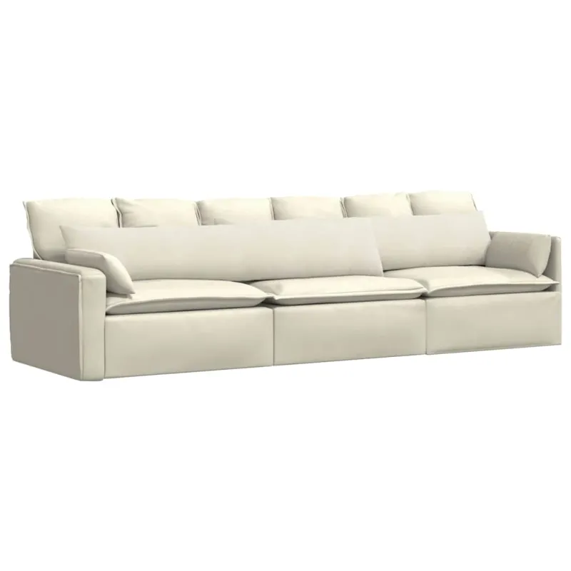 Sofa Pagalvės 2 pcs Kreminė 200 x 40 cm Kordūrinis audinys
