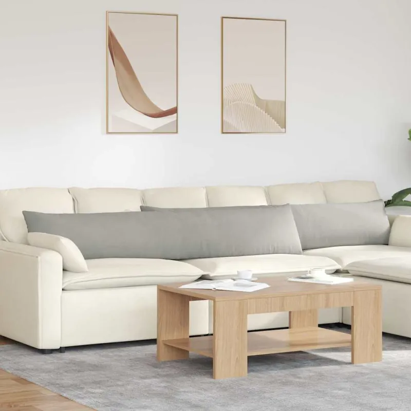 Sofa Pagalvės 2 pcs Šviesiai pilka 200 x 40 cm audinys