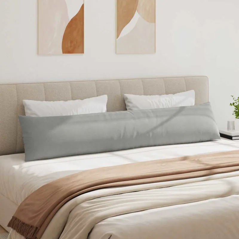Sofa Pagalvės 2 pcs Šviesiai pilka 200 x 40 cm audinys