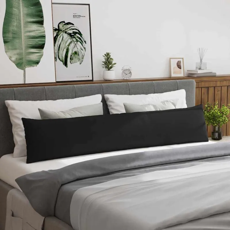 Sofa Pagalvės 2 pcs Juoda 200 x 40 cm audinys