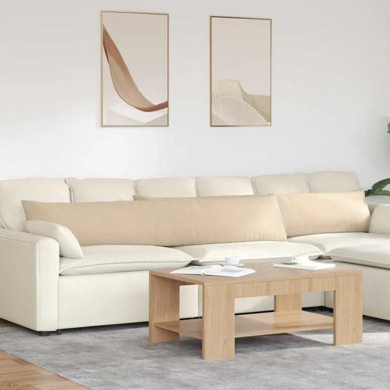 Sofa Pagalvės 2 pcs Kreminė 200 x 40 cm audinys