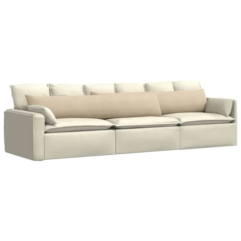 Sofa Pagalvės 2 pcs Kreminė 200 x 40 cm audinys