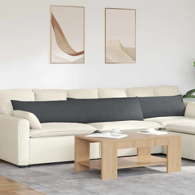 Sofa Pagalvės 2 pcs Tamsiai pilka 200 x 40 cm