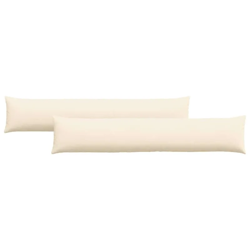 Sofa Pagalvės 2 pcs Kreminė 200 x 40 cm Kordūrinis audinys