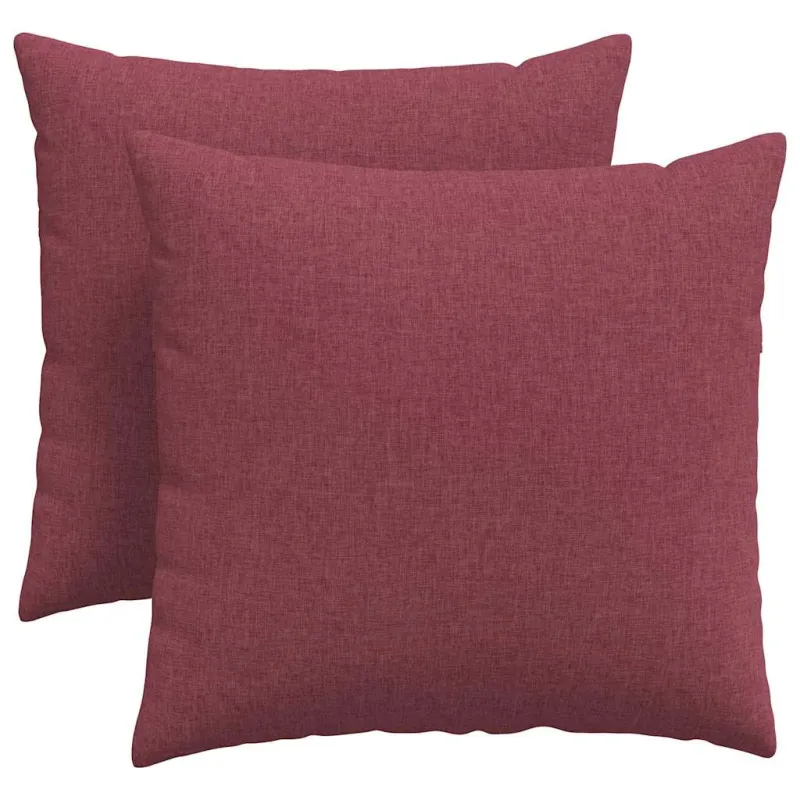 Sofa Pagalvės 2 pcs Vyno raudona 45 x 45 cm audinys