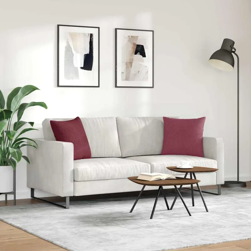 Sofa Pagalvės 2 pcs Vyno raudona 45 x 45 cm audinys