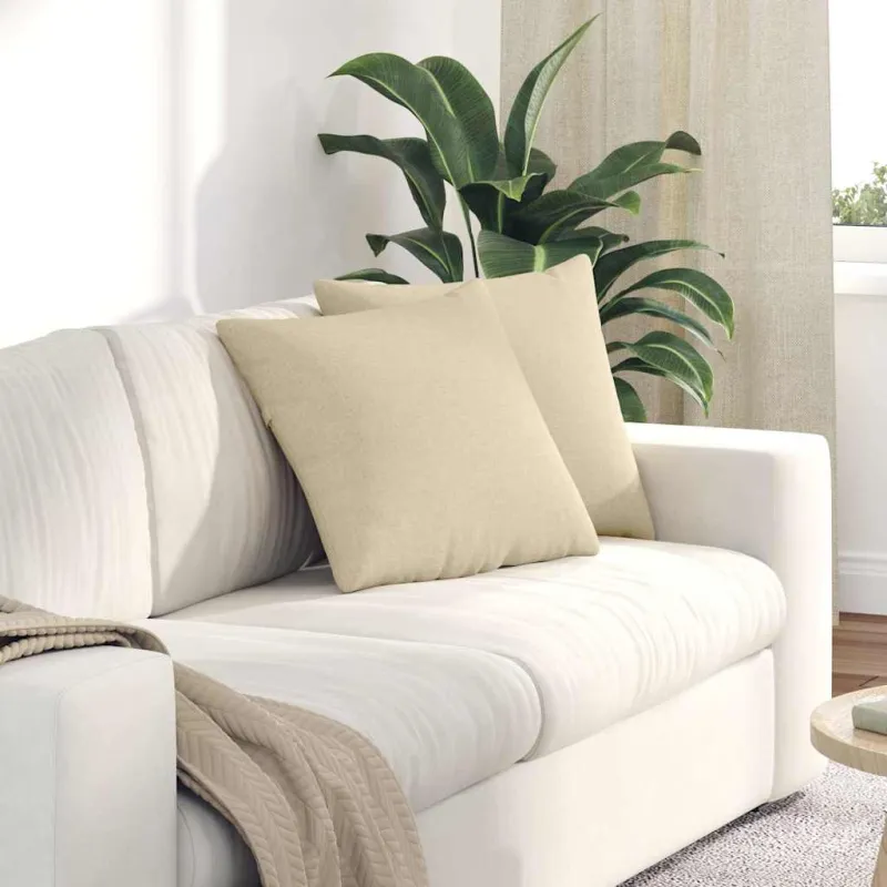 Sofa Pagalvės 2 pcs Kreminė 45 x 45 cm audinys