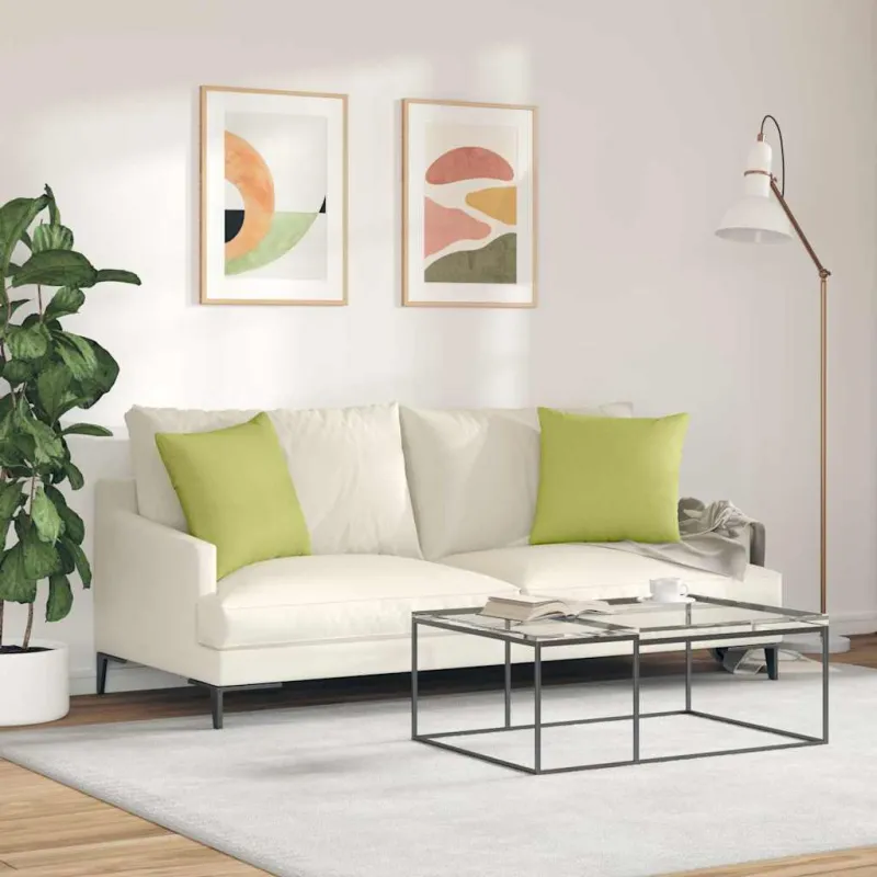 Sofa Pagalvės 2 pcs Šviesiai žalia 45 x 45 cm audinys