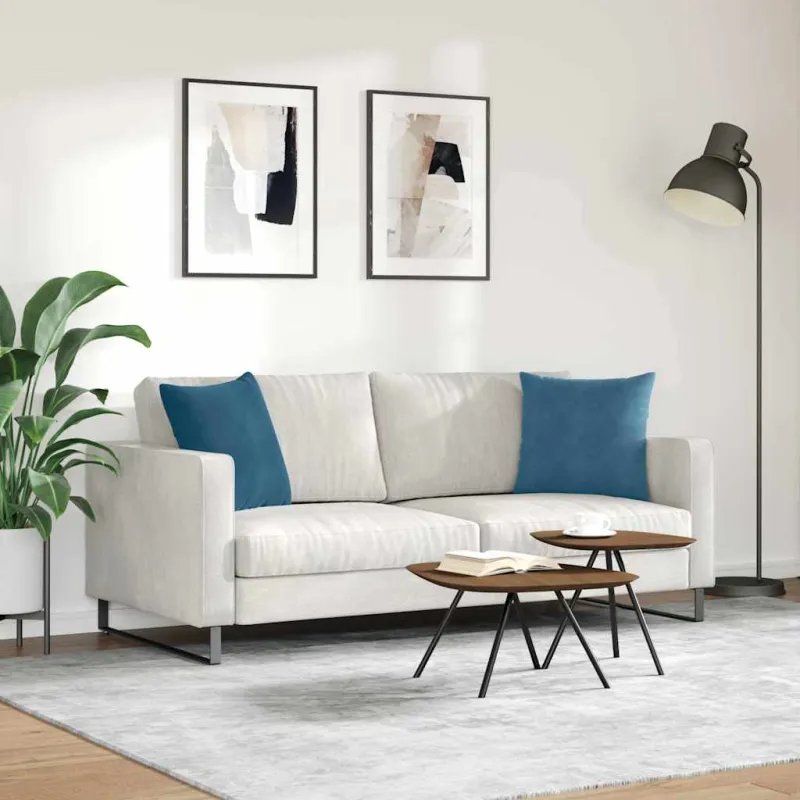 Sofa Pagalvės 2 pcs Mėlyna 45 x 45 cm Kordūrinis audinys