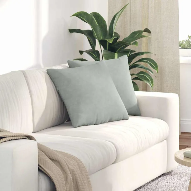 Sofa Pagalvės 2 pcs Šviesiai pilka 45 x 45 cm