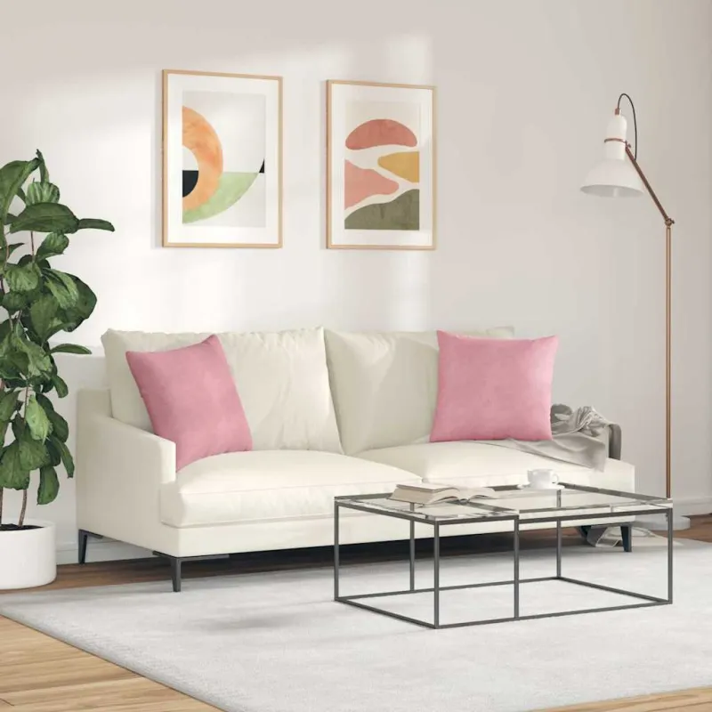 Sofa Pagalvės 2 pcs Rožinė 45 x 45 cm Kordūrinis audinys