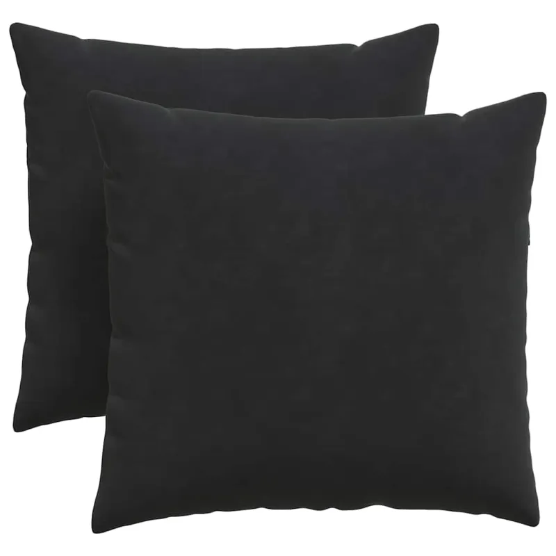 Sofa Pagalvės 2 pcs Juoda 45 x 45 cm Kordūrinis audinys