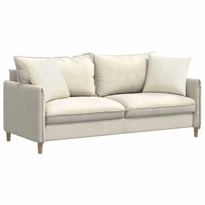 Sofa Pagalvės 2 pcs Kreminė 45 x 45 cm Kordūrinis audinys