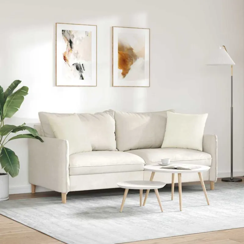 Sofa Pagalvės 2 pcs Kreminė 45 x 45 cm Kordūrinis audinys