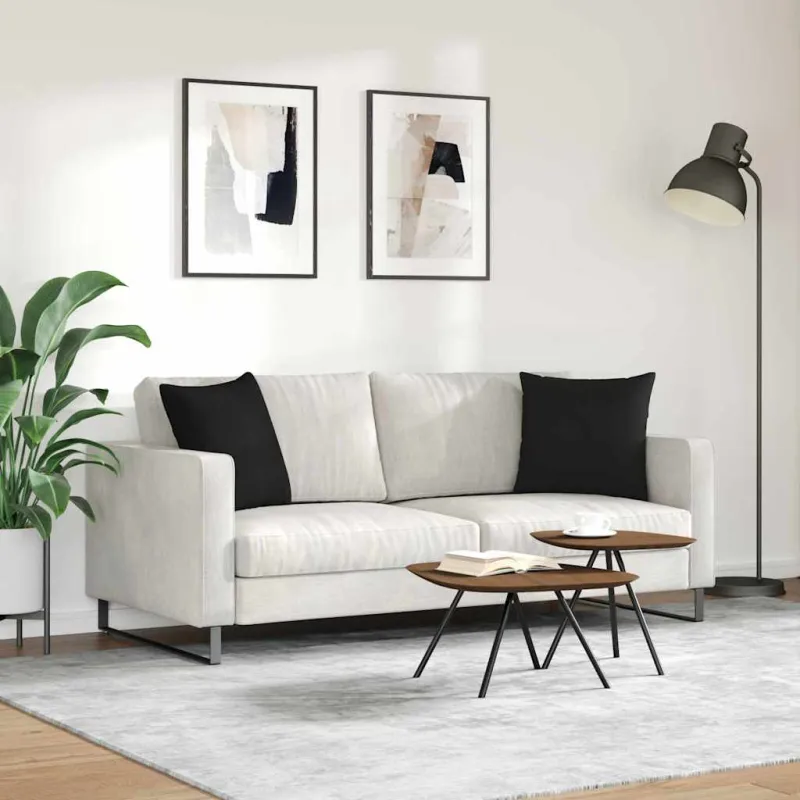 Sofa Pagalvės 2 pcs Juoda 45 x 45 cm audinys
