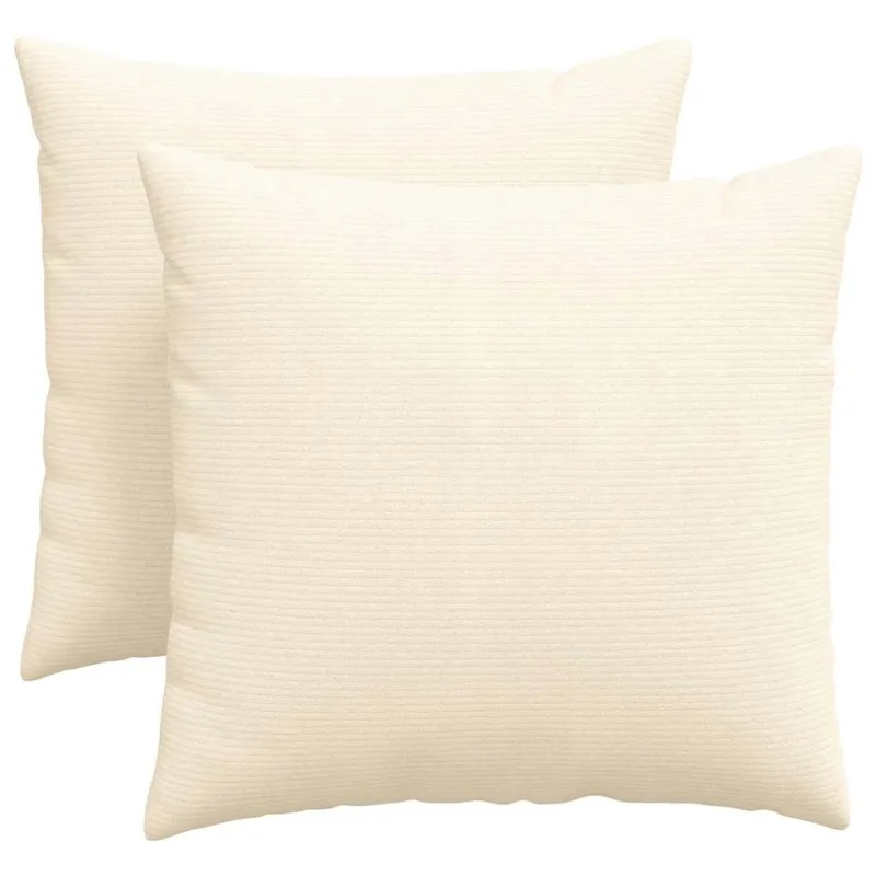 Sofa Pagalvės 2 pcs Kreminė 45 x 45 cm Kordūrinis audinys