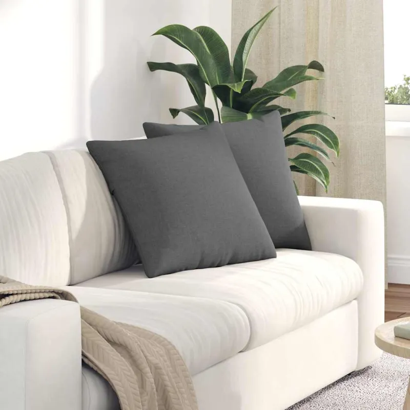 Sofa Pagalvės 2 pcs Tamsiai pilka 50 x 50 cm audinys