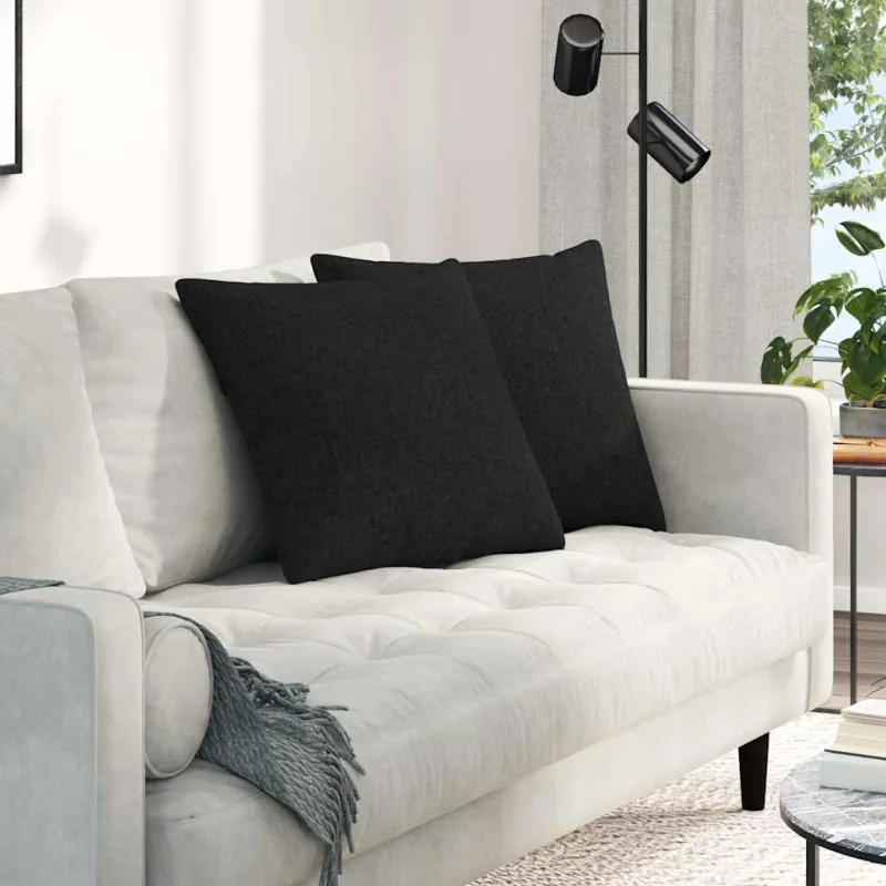 Sofa Pagalvės 2 pcs Juoda 50 x 50 cm audinys