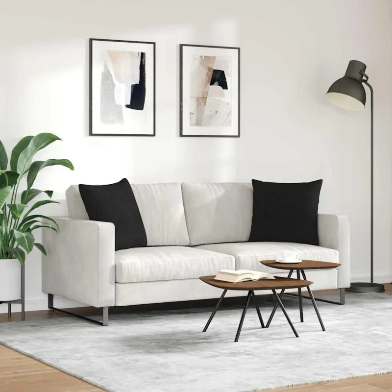 Sofa Pagalvės 2 pcs Juoda 50 x 50 cm audinys