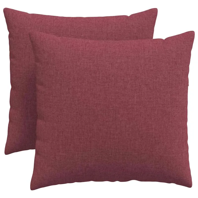 Sofa Pagalvės 2 pcs Vyno raudona 50 x 50 cm audinys