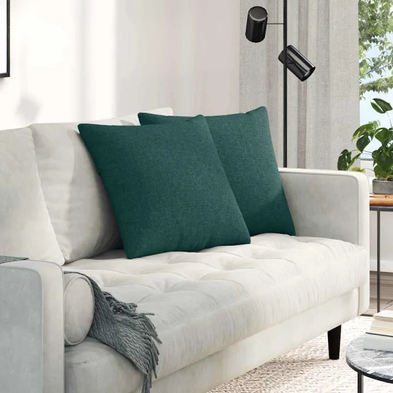 Sofa Pagalvės 2 pcs Tamsiai žalia 50 x 50 cm audinys
