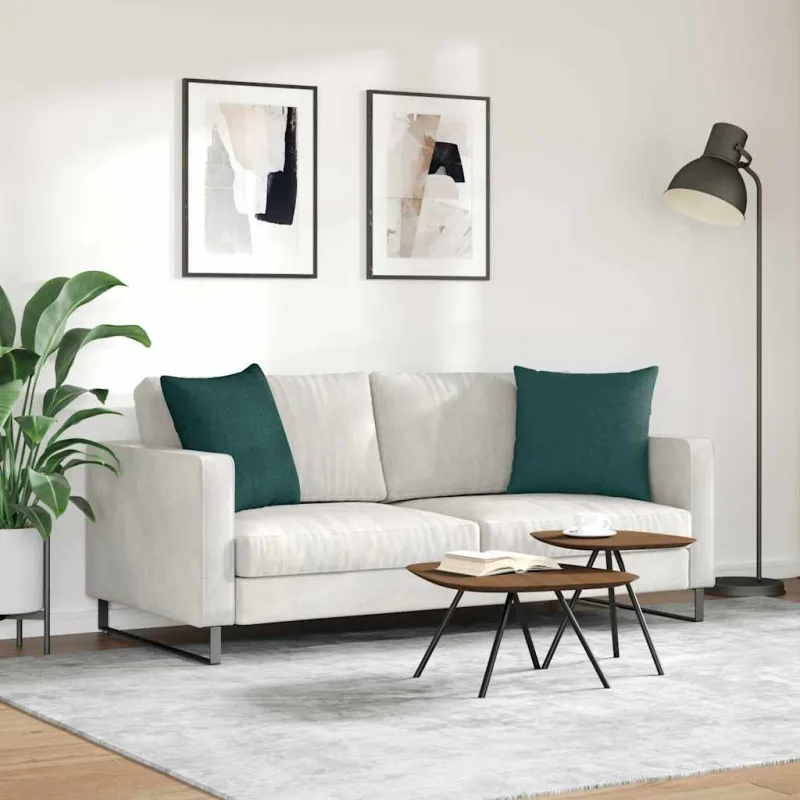 Sofa Pagalvės 2 pcs Tamsiai žalia 50 x 50 cm audinys