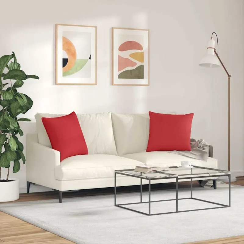 Sofa Pagalvės 2 pcs Raudona 50 x 50 cm audinys