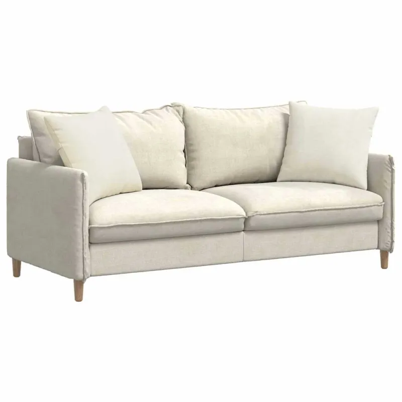Sofa Pagalvės 2 pcs Kreminė 50 x 50 cm Kordūrinis audinys