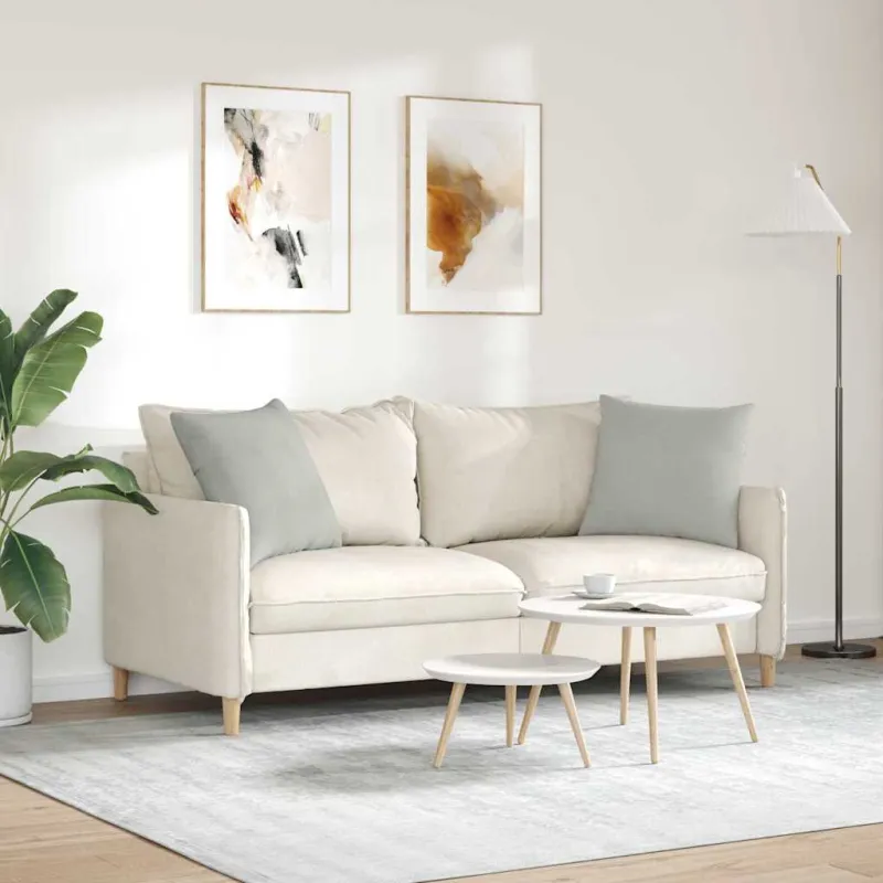 Sofa Pagalvės 2 pcs Šviesiai pilka 50 x 50 cm audinys