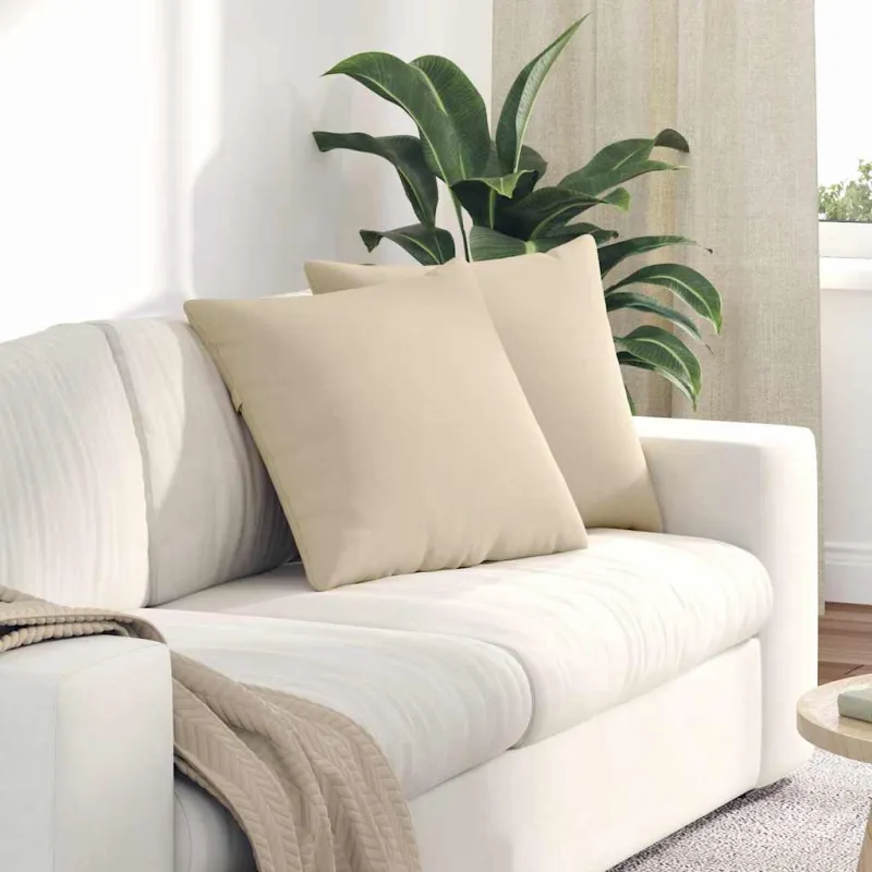 Sofa Pagalvės 2 pcs Kreminė 50 x 50 cm audinys