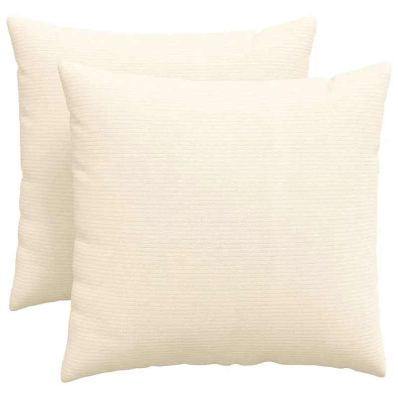 Sofa Pagalvės 2 pcs Kreminė 50 x 50 cm Kordūrinis audinys