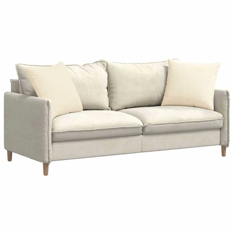 Sofa Pagalvės 2 pcs Kreminė 50 x 50 cm Kordūrinis audinys