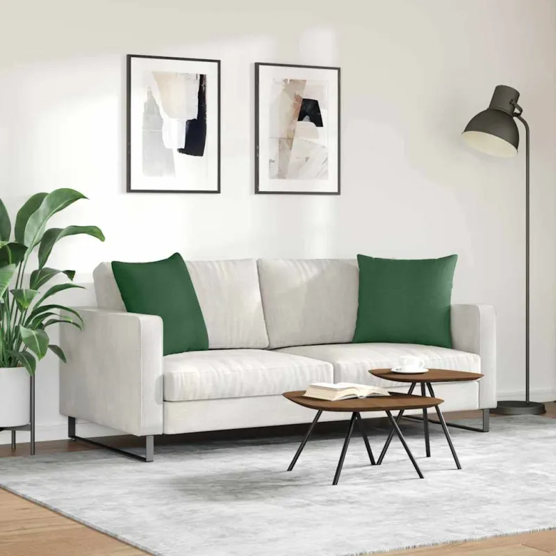 Sofa Pagalvės 2 pcs Tamsiai žalia 50 x 50 cm Kordūrinis audinys