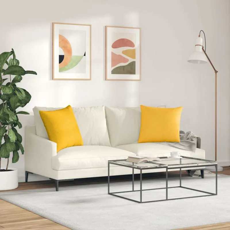 Sofa Pagalvės 2 pcs Šviesi geltona 50 x 50 cm