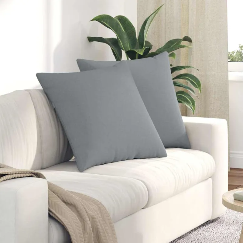 Sofa Pagalvės 2 pcs Šviesiai pilka 60 x 60 cm audinys
