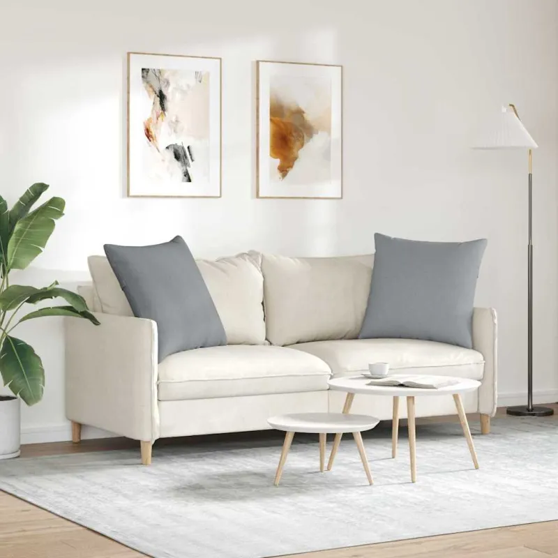 Sofa Pagalvės 2 pcs Šviesiai pilka 60 x 60 cm audinys