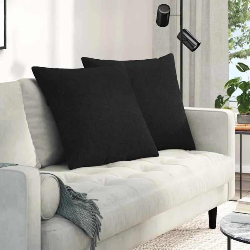 Sofa Pagalvės 2 pcs Juoda 60 x 60 cm audinys