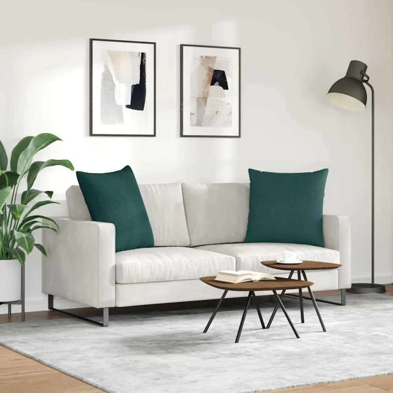 Sofa Pagalvės 2 pcs Tamsiai žalia 60 x 60 cm audinys