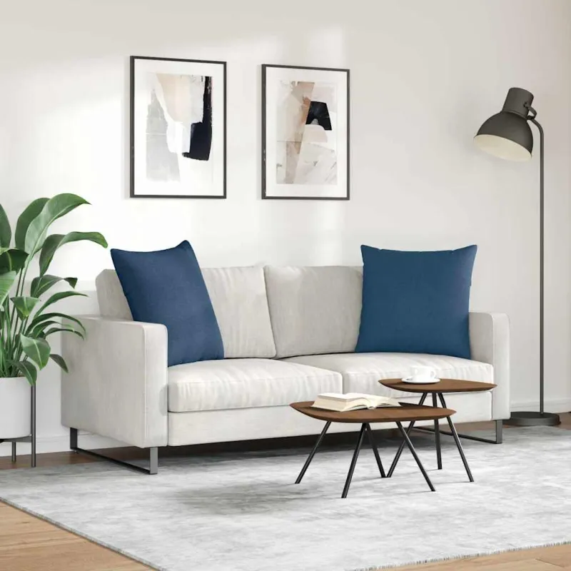 Sofa Pagalvės 2 pcs Mėlyna 60 x 60 cm audinys