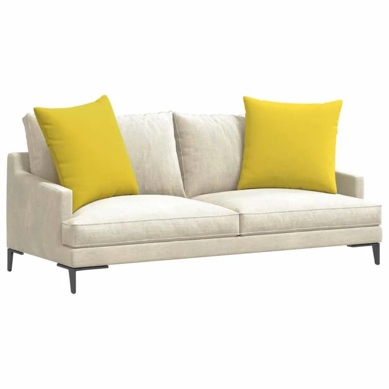 Sofa Pagalvės 2 pcs Šviesi geltona 60 x 60 cm audinys