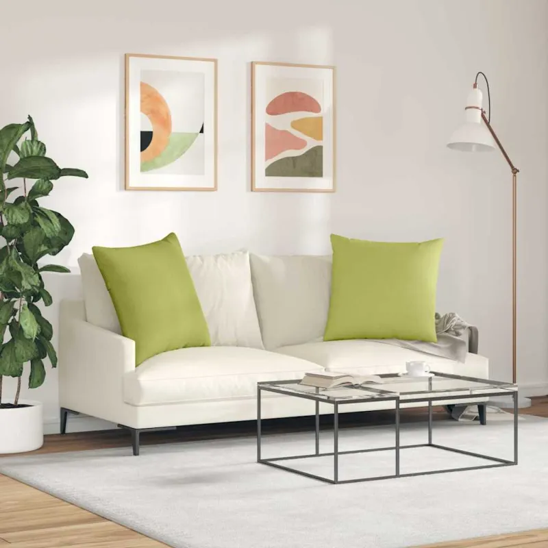 Sofa Pagalvės 2 pcs Šviesiai žalia 60 x 60 cm audinys