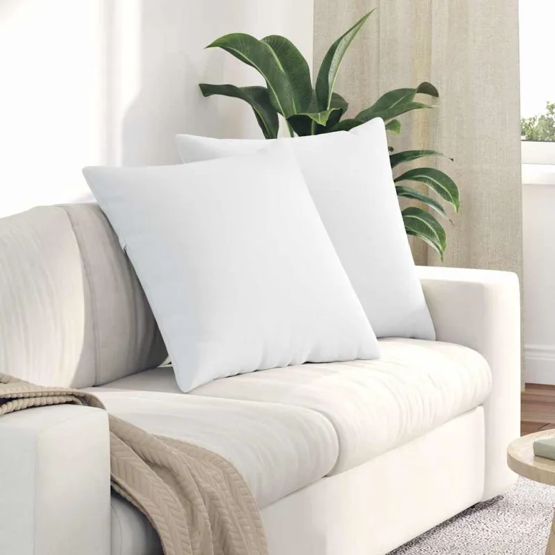 Sofa Pagalvės 2 pcs Balta 60 x 60 cm audinys