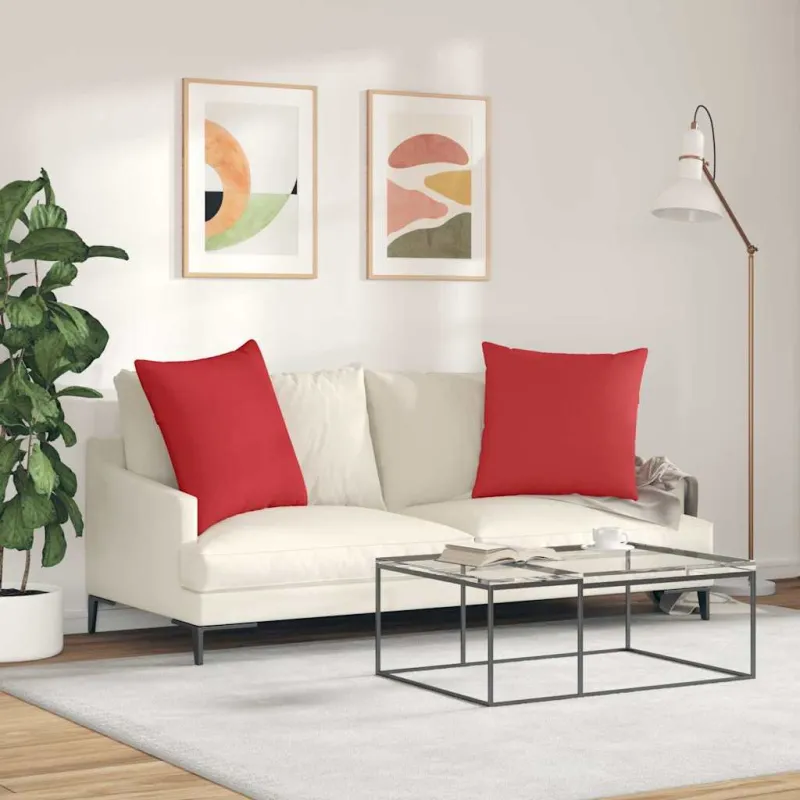 Sofa Pagalvės 2 pcs Raudona 60 x 60 cm audinys