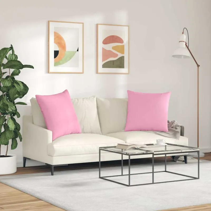 Sofa Pagalvės 2 pcs Rožinė 60 x 60 cm audinys
