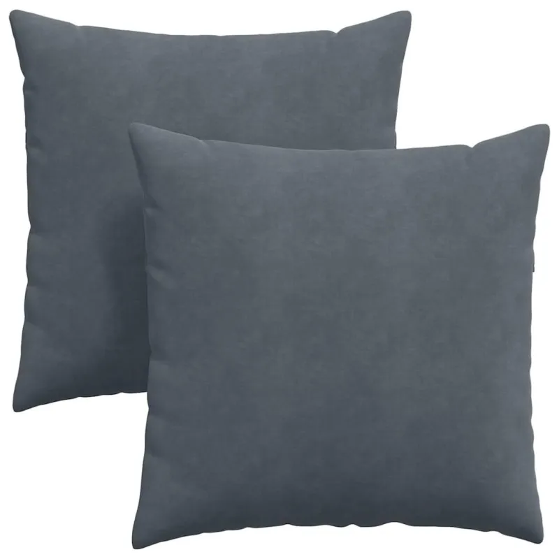 Sofa Pagalvės 2 pcs Tamsiai pilka 60 x 60 cm Kordūrinis audinys