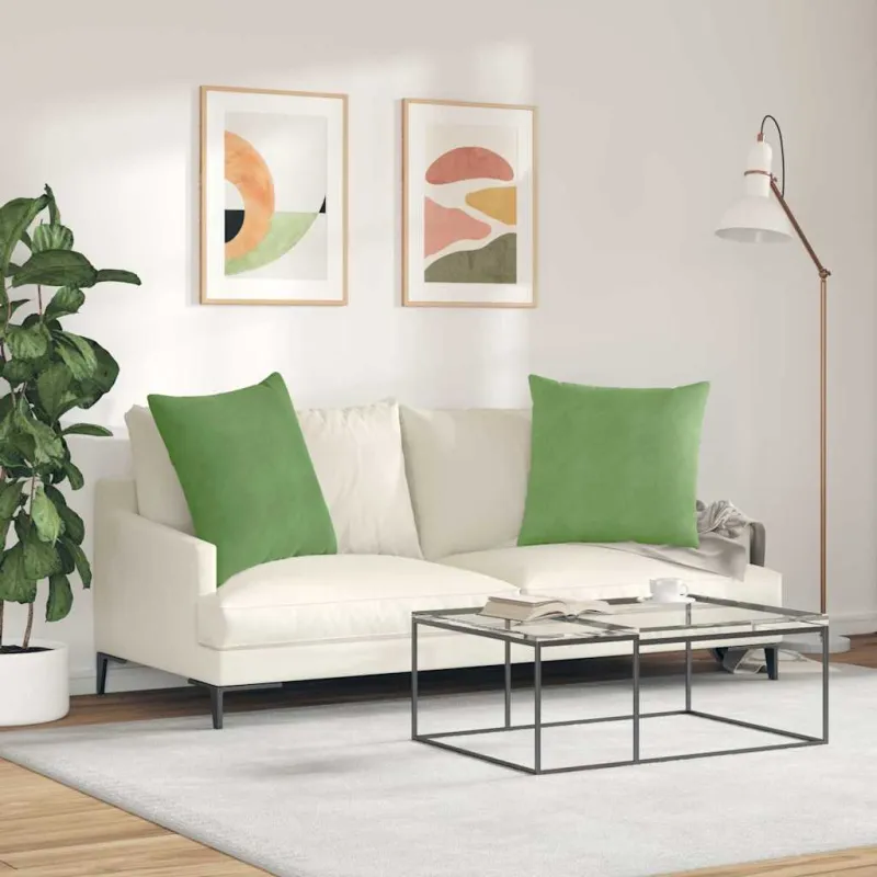 Sofa Pagalvės 2 pcs Šviesiai žalia 60 x 60 cm