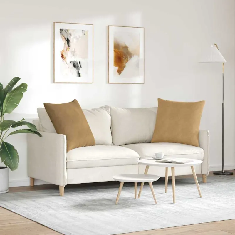 Sofa Pagalvės 2 pcs Ruda 60 x 60 cm Kordūrinis audinys
