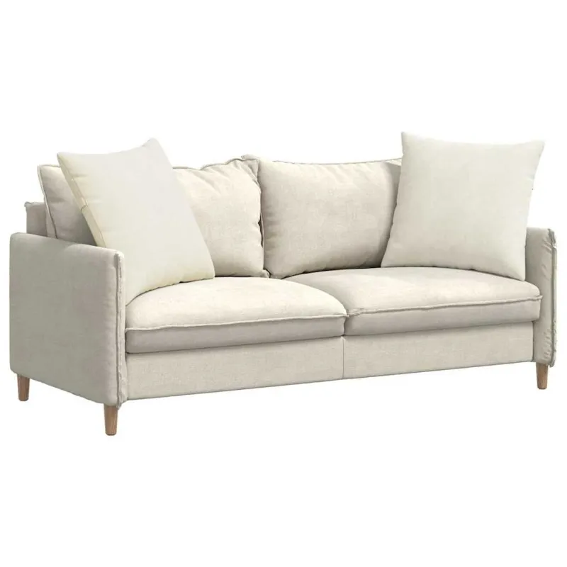 Sofa Pagalvės 2 pcs Kreminė 60 x 60 cm Kordūrinis audinys